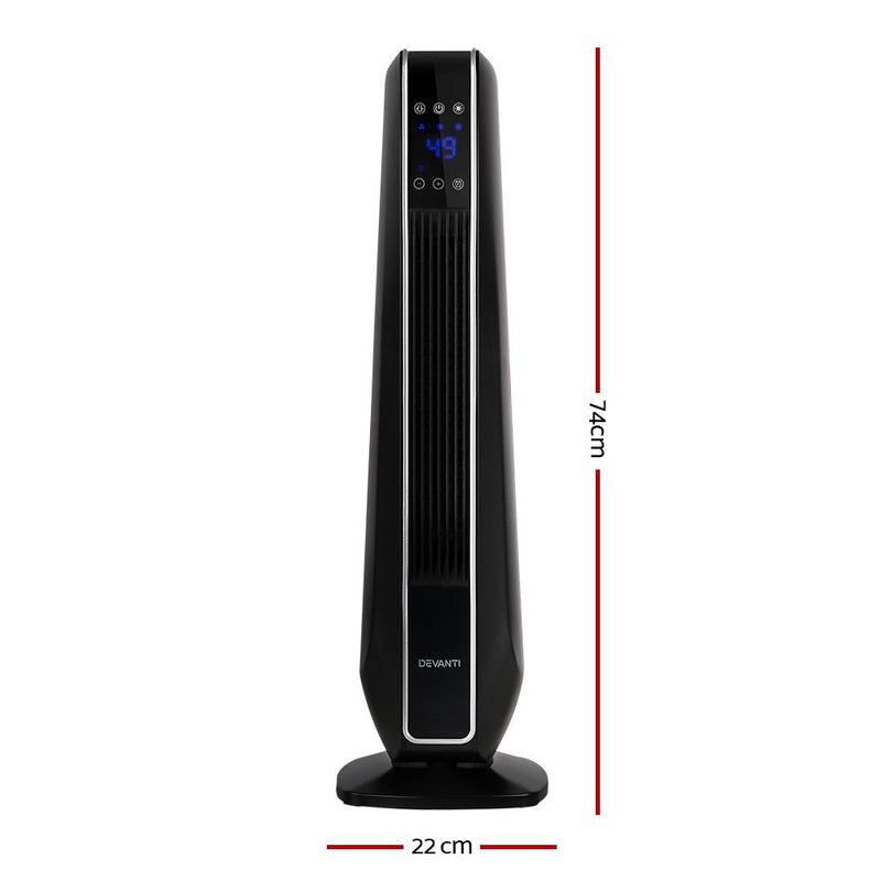 2400W Electric Ceramic Tower Fan Heater - Rivercity House & Home Co. (ABN 18 642 972 209) - Affordable Modern Furniture Australia