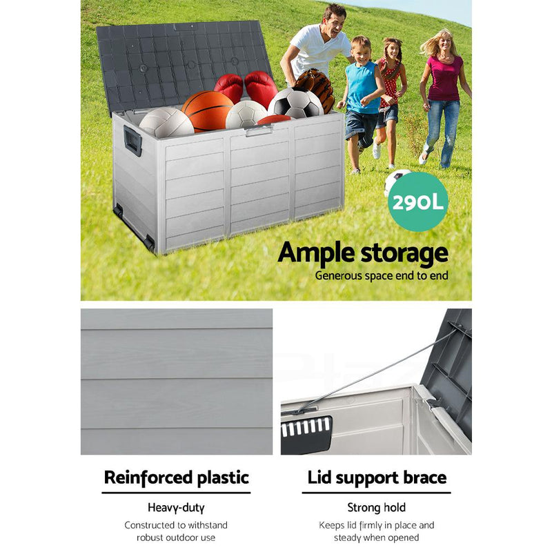 290L Outdoor Storage Box - Grey - Rivercity House & Home Co. (ABN 18 642 972 209) - Affordable Modern Furniture Australia