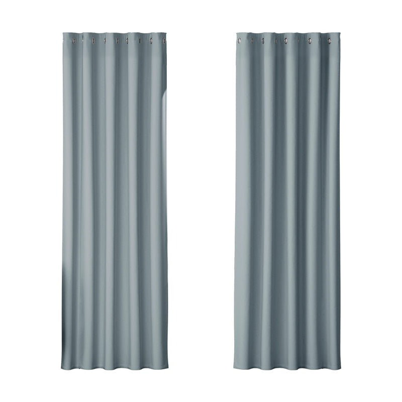 2X Blockout Curtains Blackout Window Curtain Eyelet 180x213cm Grey - Home & Garden > Curtains - Rivercity House & Home Co. (ABN 18 642 972 209) - Affordable Modern Furniture Australia