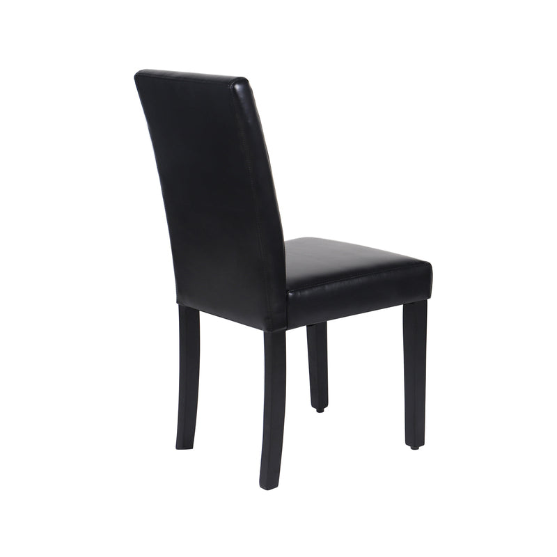 2x Wooden Frame Black Leatherette Dining Chairs with Solid Pine Legs - Furniture > Dining - Rivercity House & Home Co. (ABN 18 642 972 209) - Affordable Modern Furniture Australia