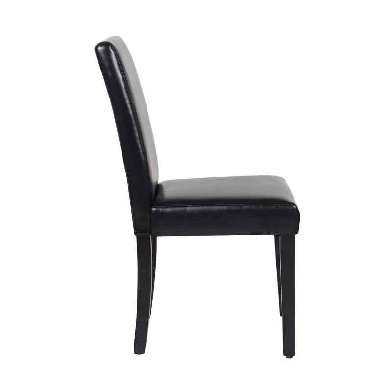 2x Wooden Frame Black Leatherette Dining Chairs with Solid Pine Legs - Furniture > Dining - Rivercity House & Home Co. (ABN 18 642 972 209) - Affordable Modern Furniture Australia