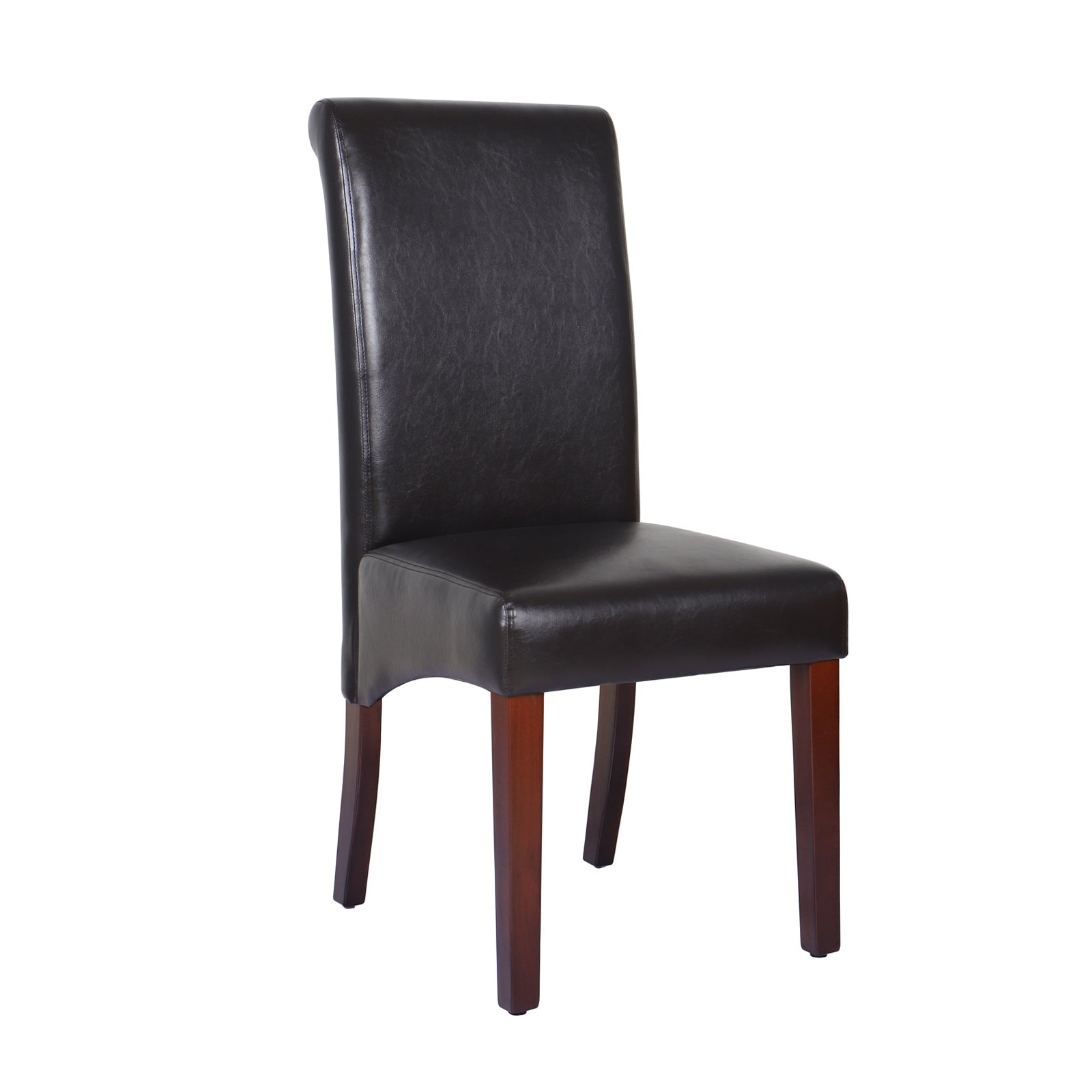 2x Wooden Frame Brown Leatherette Dining Chairs with Solid Pine Legs - Furniture > Dining - Rivercity House & Home Co. (ABN 18 642 972 209) - Affordable Modern Furniture Australia