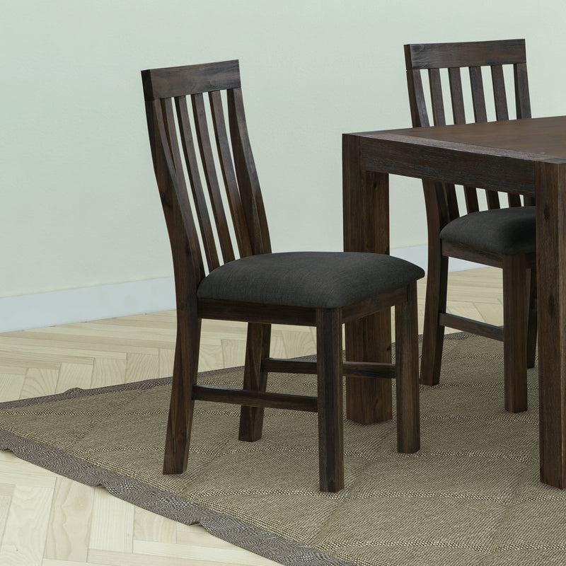 2x Wooden Frame Leatherette in Solid Wood Acacia & Veneer Dining Chairs in Chocolate Colour - Furniture > Dining - Rivercity House & Home Co. (ABN 18 642 972 209) - Affordable Modern Furniture Australia