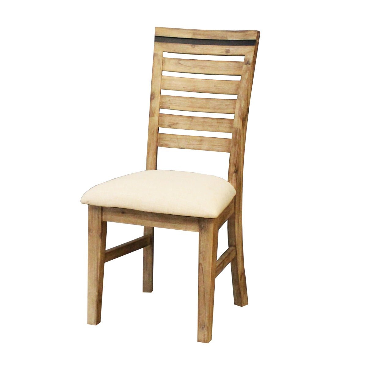 2x Wooden Frame Leatherette Solid Wood Acacia Dining Chairs in Silver Brush Colour - Furniture > Bar Stools & Chairs - Rivercity House & Home Co. (ABN 18 642 972 209) - Affordable Modern Furniture Australia