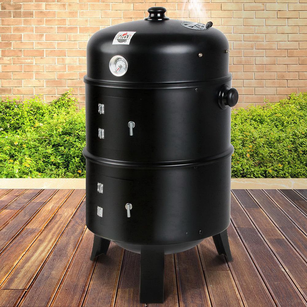 3-in-1 Charcoal BBQ Smoker - Black - Home & Garden - Rivercity House & Home Co. (ABN 18 642 972 209) - Affordable Modern Furniture Australia
