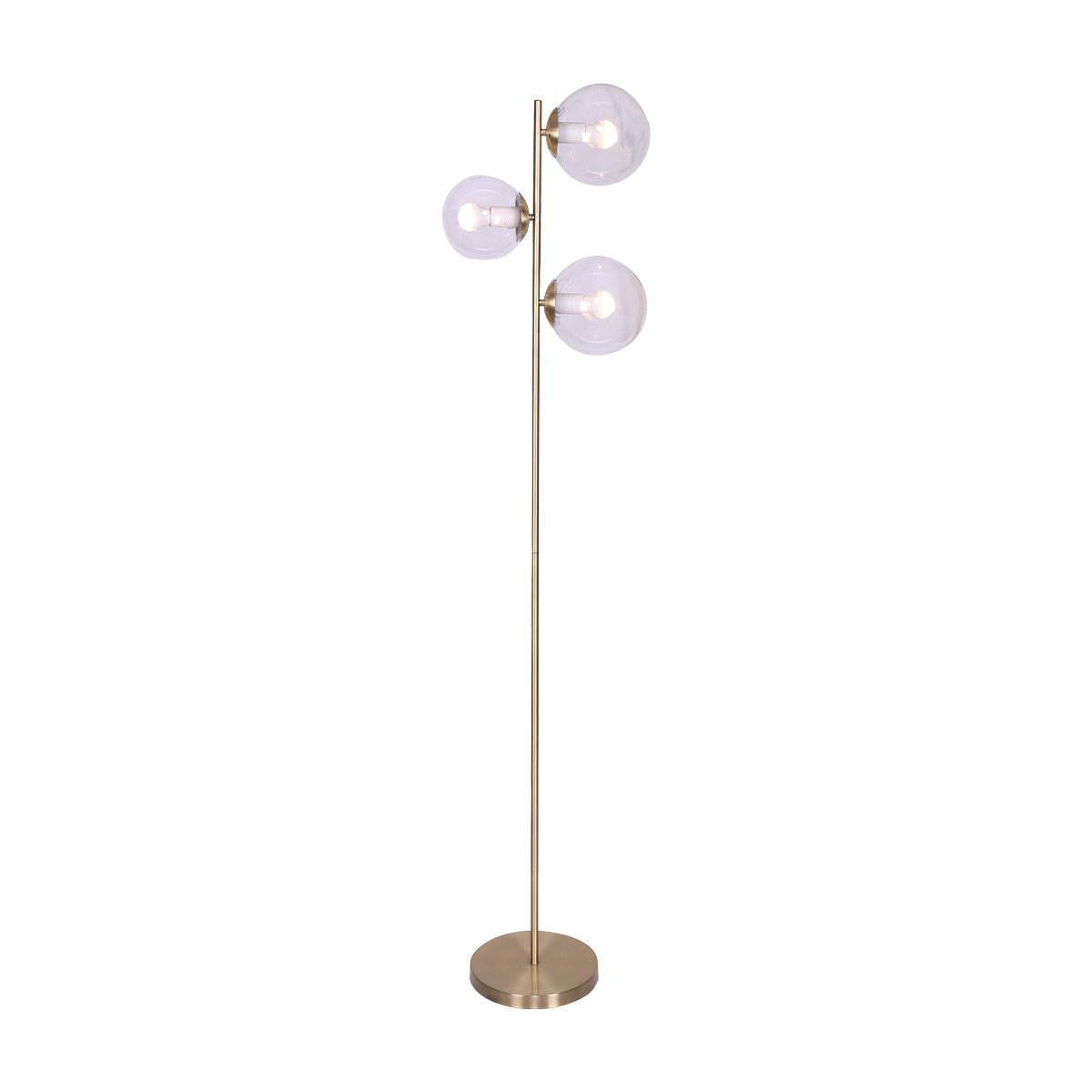 3-Light Gold Metal Floor Lamp with Glass Shades - Home & Garden > Lighting - Rivercity House & Home Co. (ABN 18 642 972 209) - Affordable Modern Furniture Australia