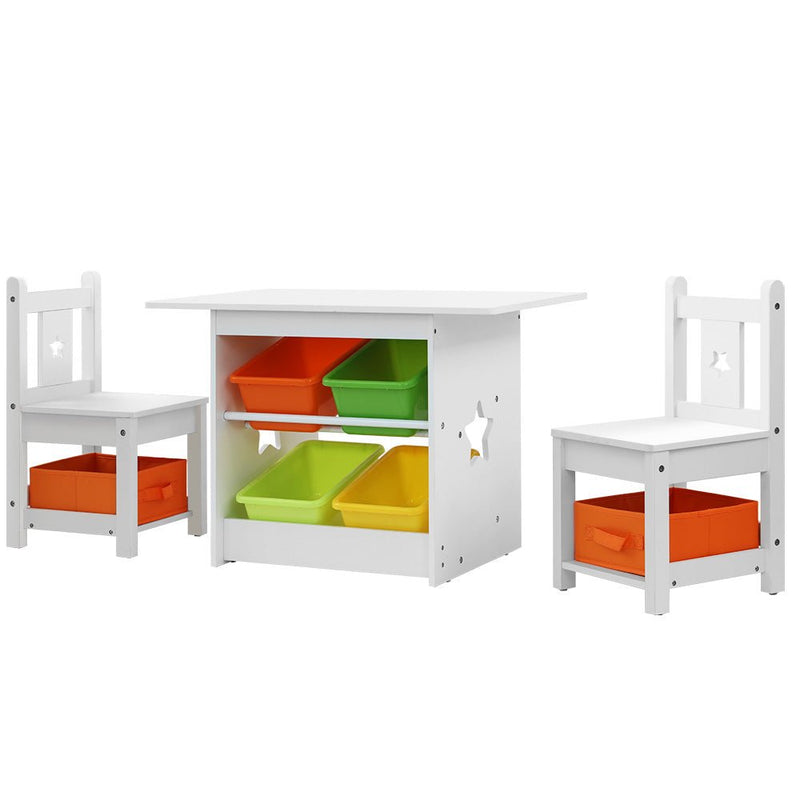 3 PCS Kids Table and Chairs Set Children Furniture Play Toys Storage Box - Baby & Kids > Kid's Furniture - Rivercity House & Home Co. (ABN 18 642 972 209) - Affordable Modern Furniture Australia