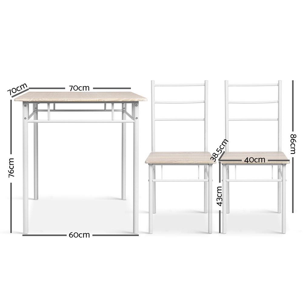 3 Piece Dining Set - Natural - Rivercity House & Home Co. (ABN 18 642 972 209) - Affordable Modern Furniture Australia
