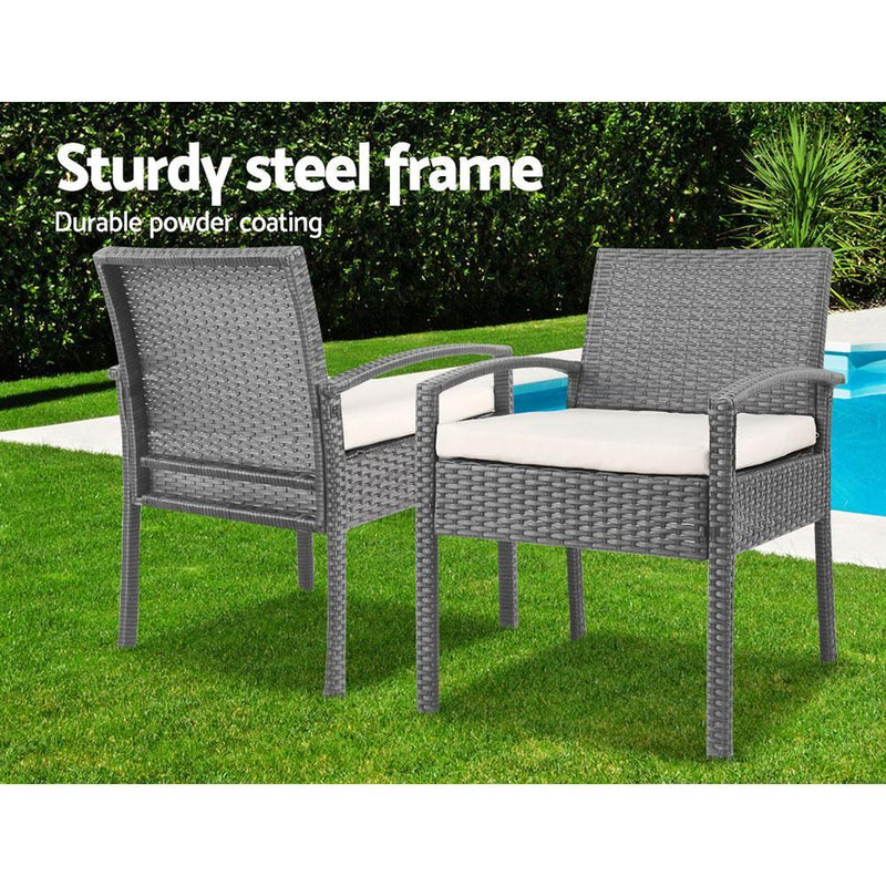 3 Piece Outdoor Set (Grey) - Brand - Rivercity House & Home Co. (ABN 18 642 972 209) - Affordable Modern Furniture Australia