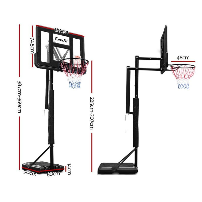 3.05M Basketball Hoop Stand System Ring Portable Net Height Adjustable Black - Rivercity House & Home Co. (ABN 18 642 972 209) - Affordable Modern Furniture Australia