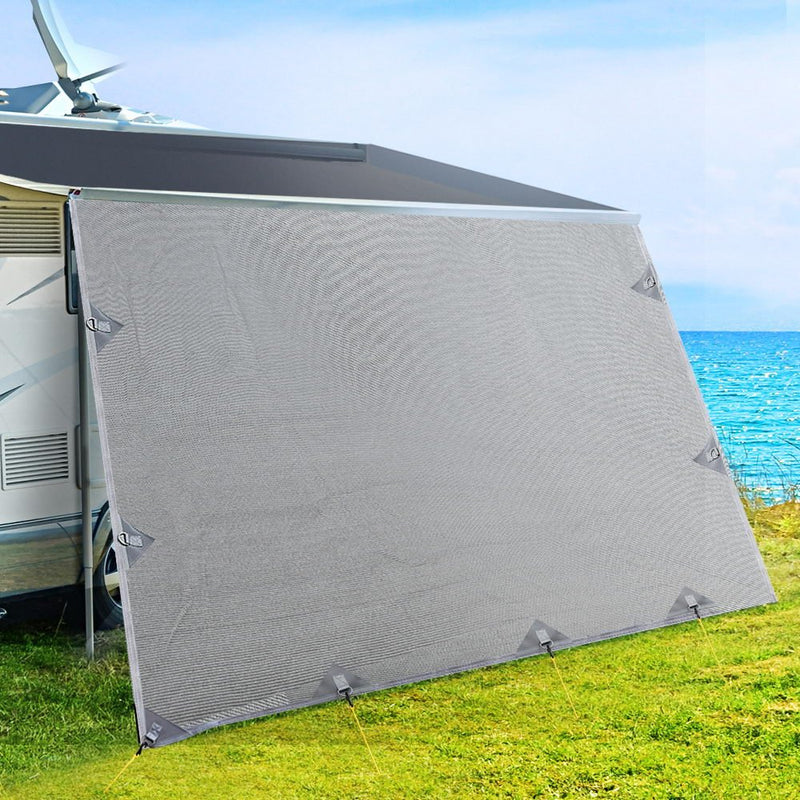 3.7M Caravan Privacy Screens 1.95m Roll Out Awning End Wall Side Sun Shade - Outdoor > Camping - Rivercity House & Home Co. (ABN 18 642 972 209) - Affordable Modern Furniture Australia