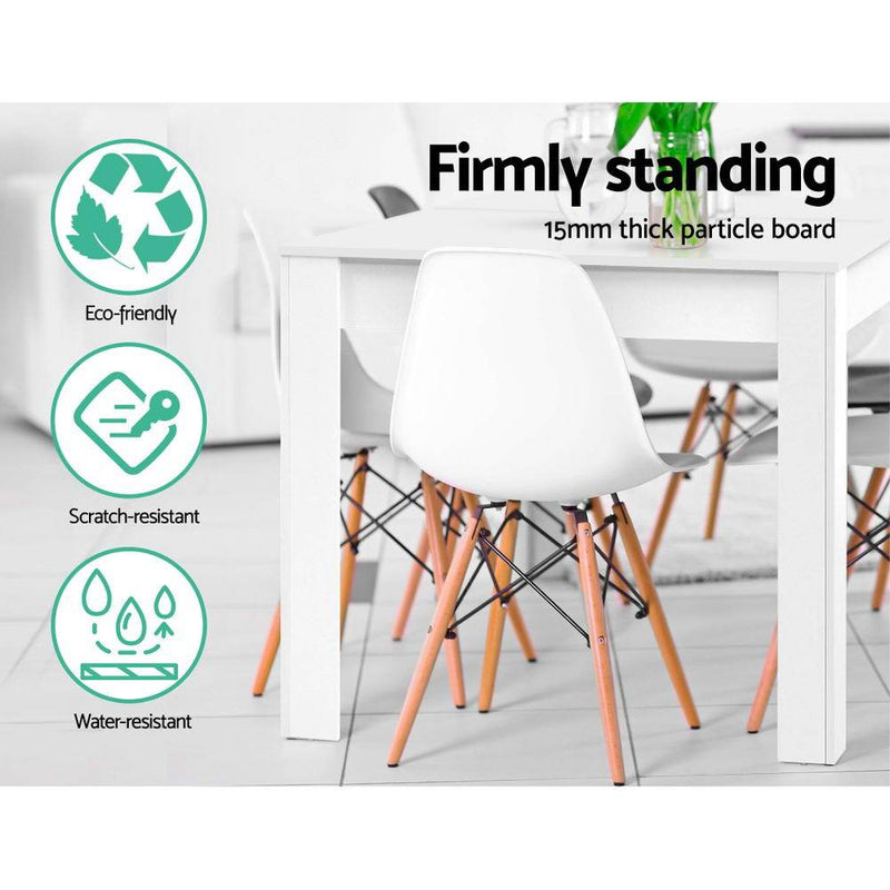 4-6 Seater Natu Dining Table - White - Rivercity House & Home Co. (ABN 18 642 972 209) - Affordable Modern Furniture Australia