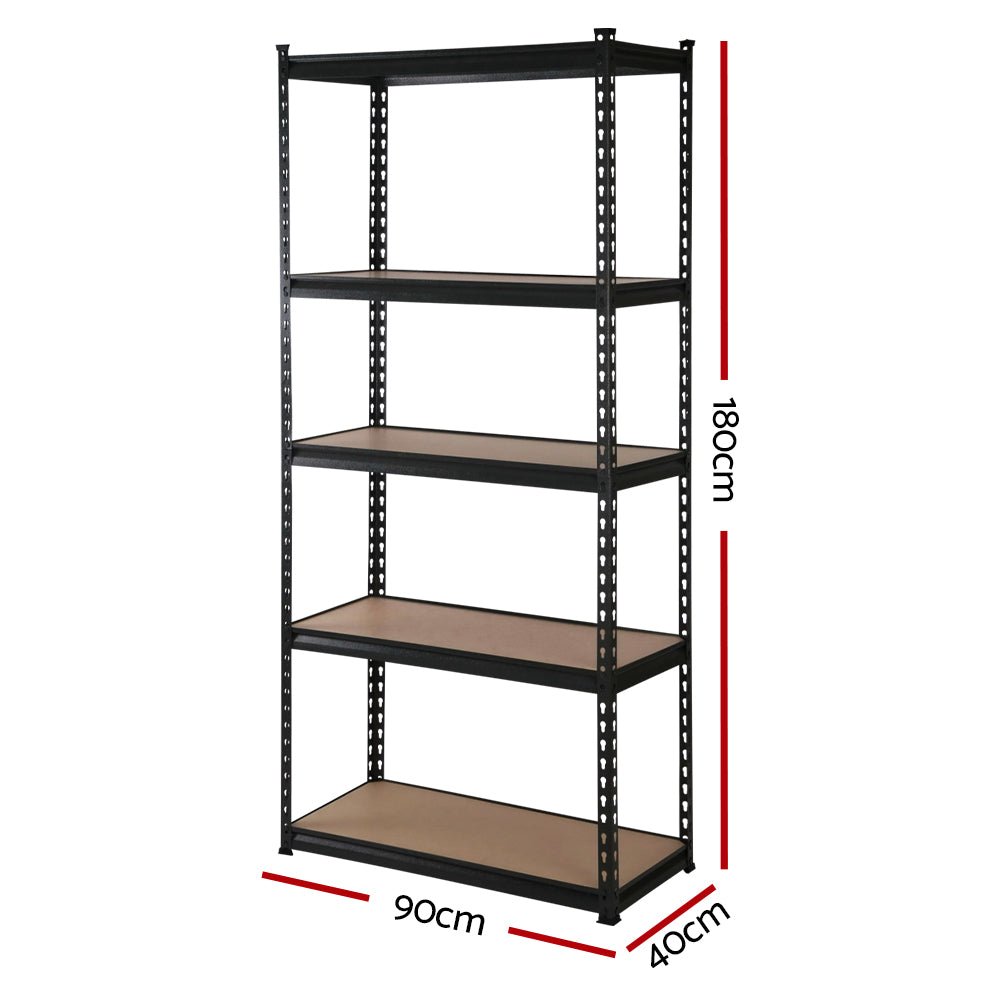 4 x 1.8M Garage Shelving Warehouse Racking Black - Rivercity House & Home Co. (ABN 18 642 972 209) - Affordable Modern Furniture Australia