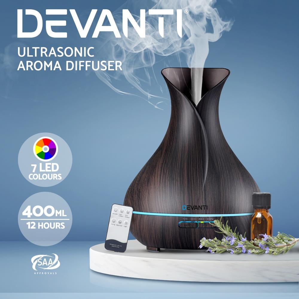 4 in 1 Aroma diffuser with remote (Dark wood) - Rivercity House & Home Co. (ABN 18 642 972 209) - Affordable Modern Furniture Australia