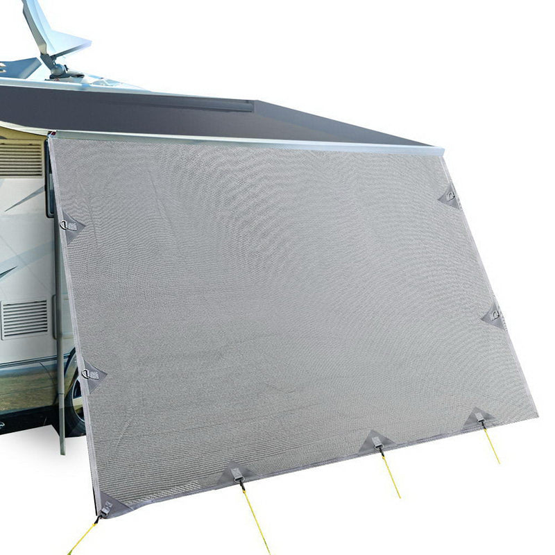 4.6M Caravan Privacy Screens 1.95m Roll Out Awning End Wall Side Sun Shade - Outdoor > Camping - Rivercity House & Home Co. (ABN 18 642 972 209) - Affordable Modern Furniture Australia