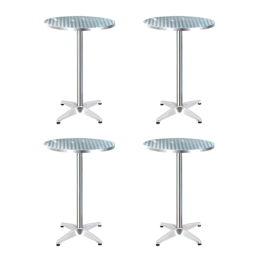 4pcs Outdoor Bar Table Furniture Adjustable Aluminium Cafe Table Round - Furniture > Outdoor - Rivercity House & Home Co. (ABN 18 642 972 209) - Affordable Modern Furniture Australia