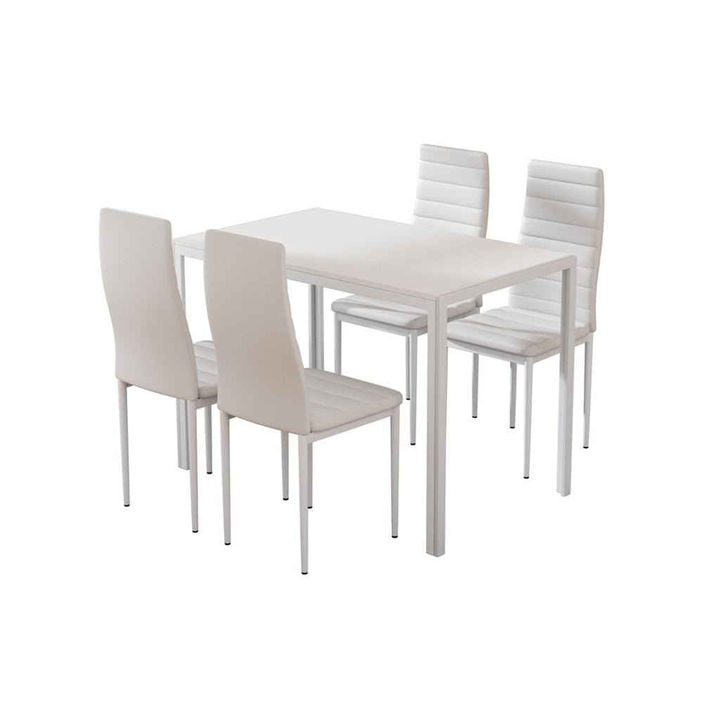 5 Piece Dining Set with Wooden Table Top - White - Furniture > Dining - Rivercity House & Home Co. (ABN 18 642 972 209) - Affordable Modern Furniture Australia