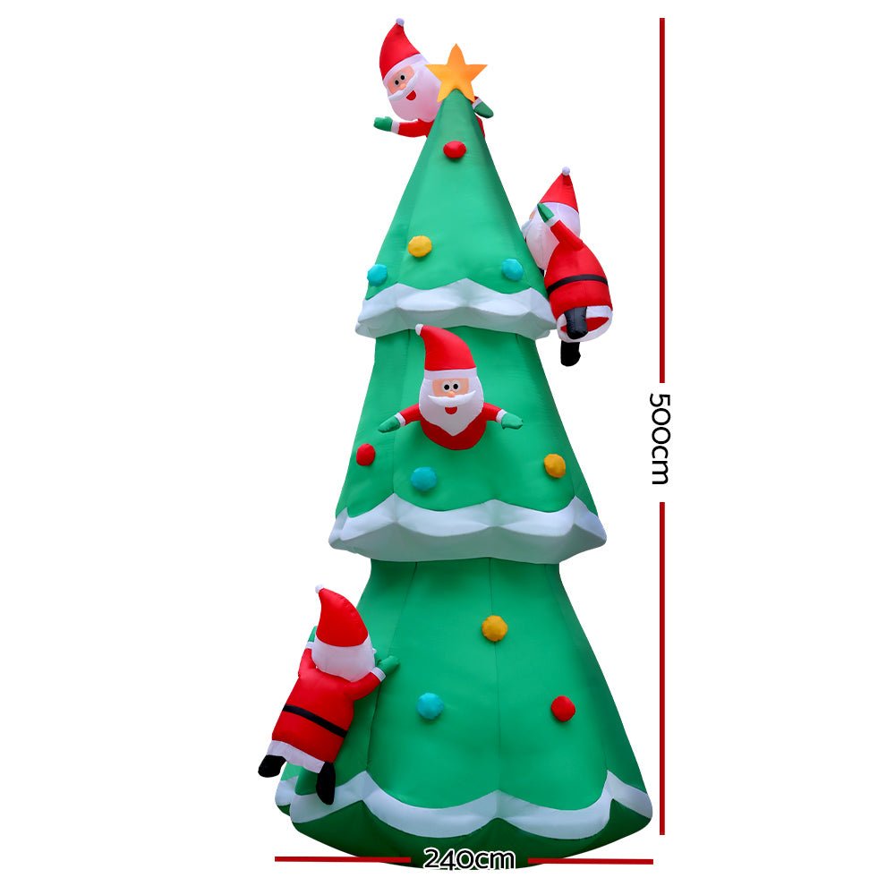 5M Christmas Inflatable Santa on Christmas Tree Xmas Decor LED - Rivercity House & Home Co. (ABN 18 642 972 209) - Affordable Modern Furniture Australia