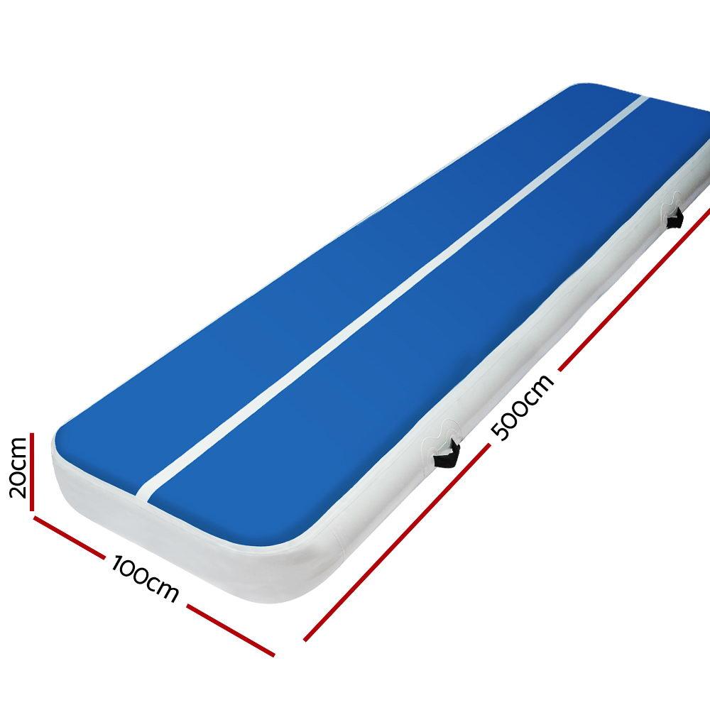 5m-x-1m-inflatable-air-track-mat-20cm-thick-gymnastic-tumbling-blue-and-white - Rivercity House & Home Co. (ABN 18 642 972 209) - Affordable Modern Furniture Australia
