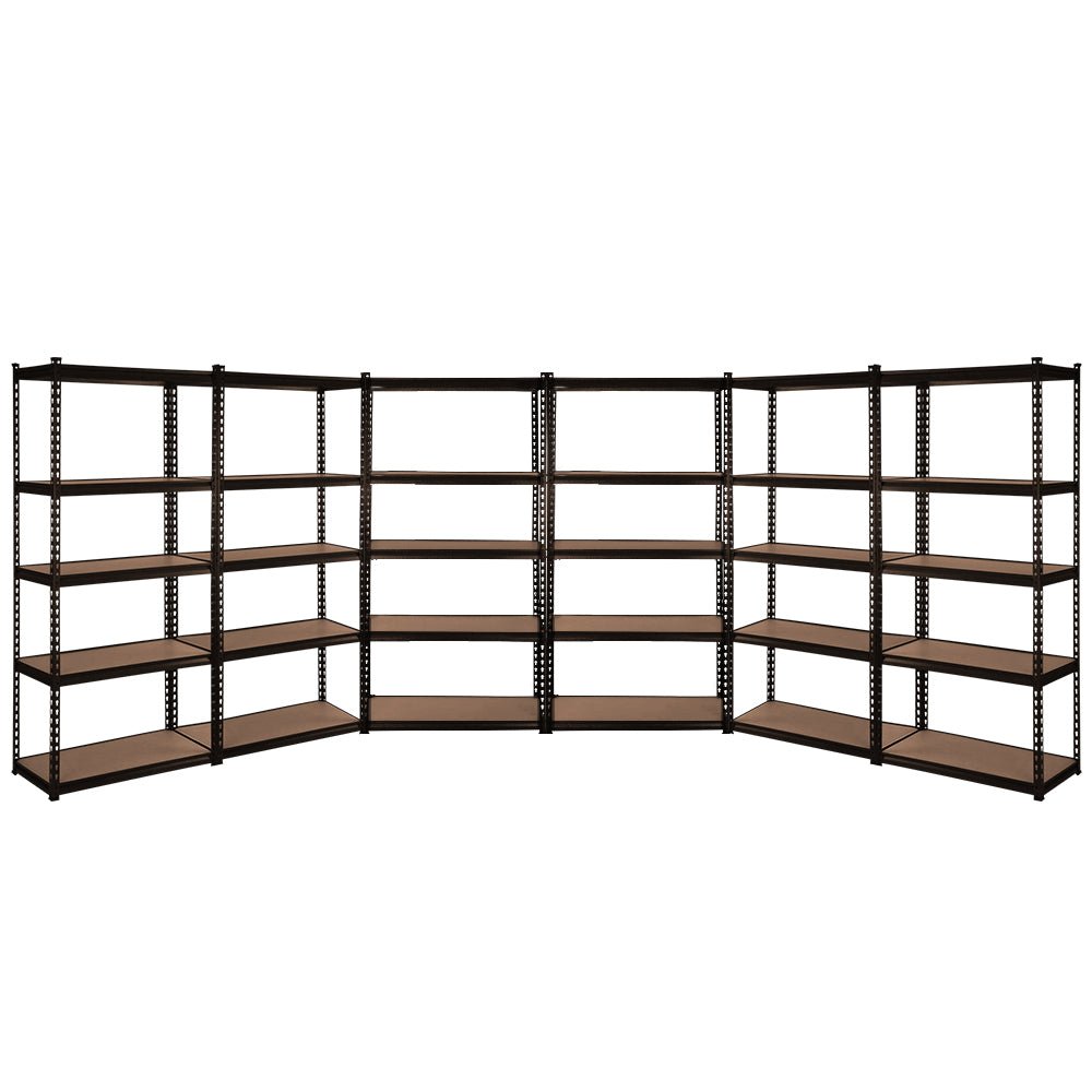 6 x 1.8M Garage Shelving Warehouse Racking Black - Rivercity House & Home Co. (ABN 18 642 972 209) - Affordable Modern Furniture Australia