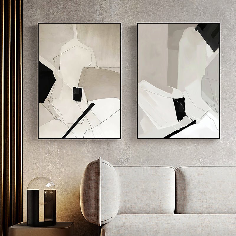 60cmx90cm Modern Abstract 2 Sets Black Frame Canvas Wall Art - Home & Garden > Wall Art - Rivercity House & Home Co. (ABN 18 642 972 209) - Affordable Modern Furniture Australia