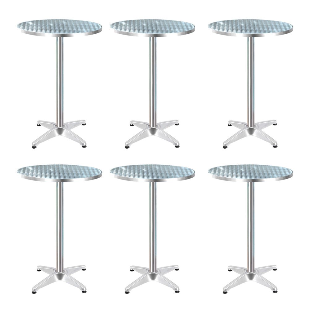 6pcs Outdoor Bar Table Furniture Adjustable Aluminium Cafe Table Round - Furniture > Outdoor - Rivercity House & Home Co. (ABN 18 642 972 209) - Affordable Modern Furniture Australia
