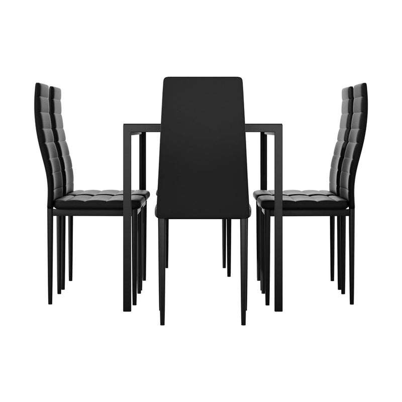 7 Piece Dining Set with Wooden Table Top - Black - Furniture > Dining - Rivercity House & Home Co. (ABN 18 642 972 209) - Affordable Modern Furniture Australia