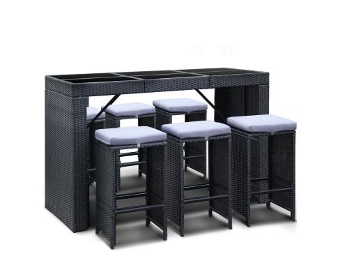 7 Piece Outdoor Bar Style Table Set - Rivercity House & Home Co. (ABN 18 642 972 209) - Affordable Modern Furniture Australia