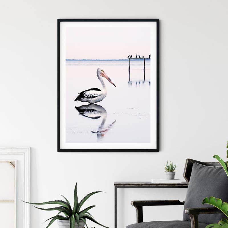 80cmx120cm Pelican Black Frame Canvas Wall Art - Home & Garden > Wall Art - Rivercity House & Home Co. (ABN 18 642 972 209) - Affordable Modern Furniture Australia
