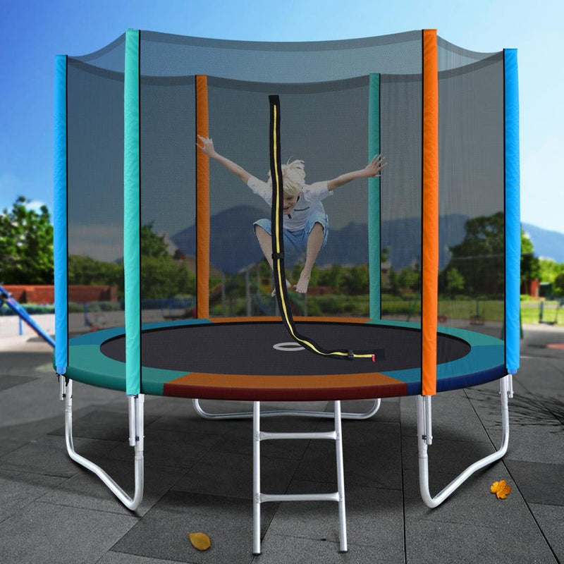 8FT Trampoline With Safety Net Enclosure (Multi-coloured) - Rivercity House & Home Co. (ABN 18 642 972 209) - Affordable Modern Furniture Australia