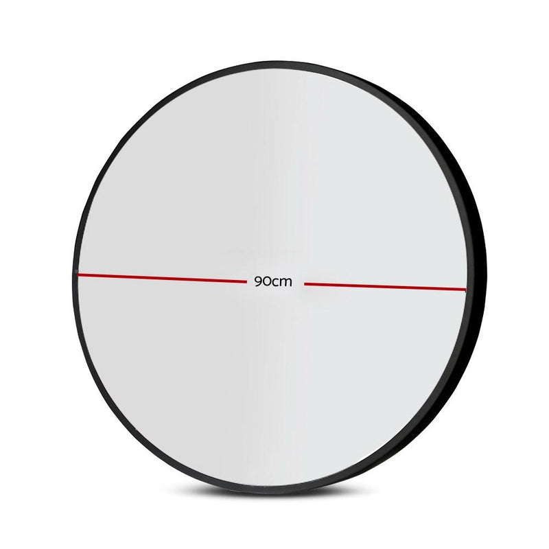 90CM Wall Mirror Bathroom Makeup Mirror Round Frameless Polished - Rivercity House & Home Co. (ABN 18 642 972 209) - Affordable Modern Furniture Australia