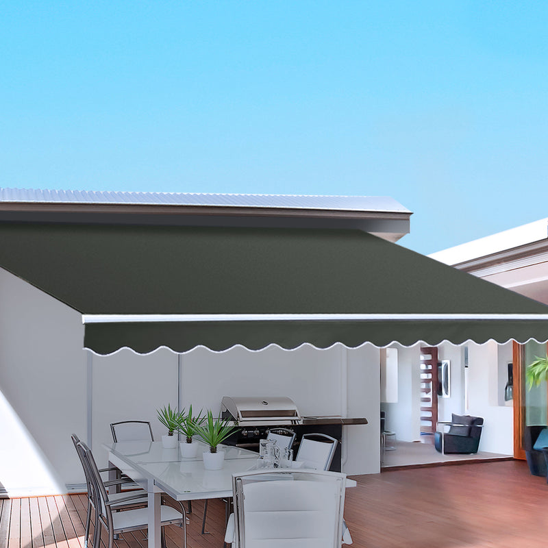 Folding Arm Awning Outdoor Awning Canopy Retractable 5Mx3M Grey - Home & Garden > Shading - Rivercity House & Home Co. (ABN 18 642 972 209) - Affordable Modern Furniture Australia