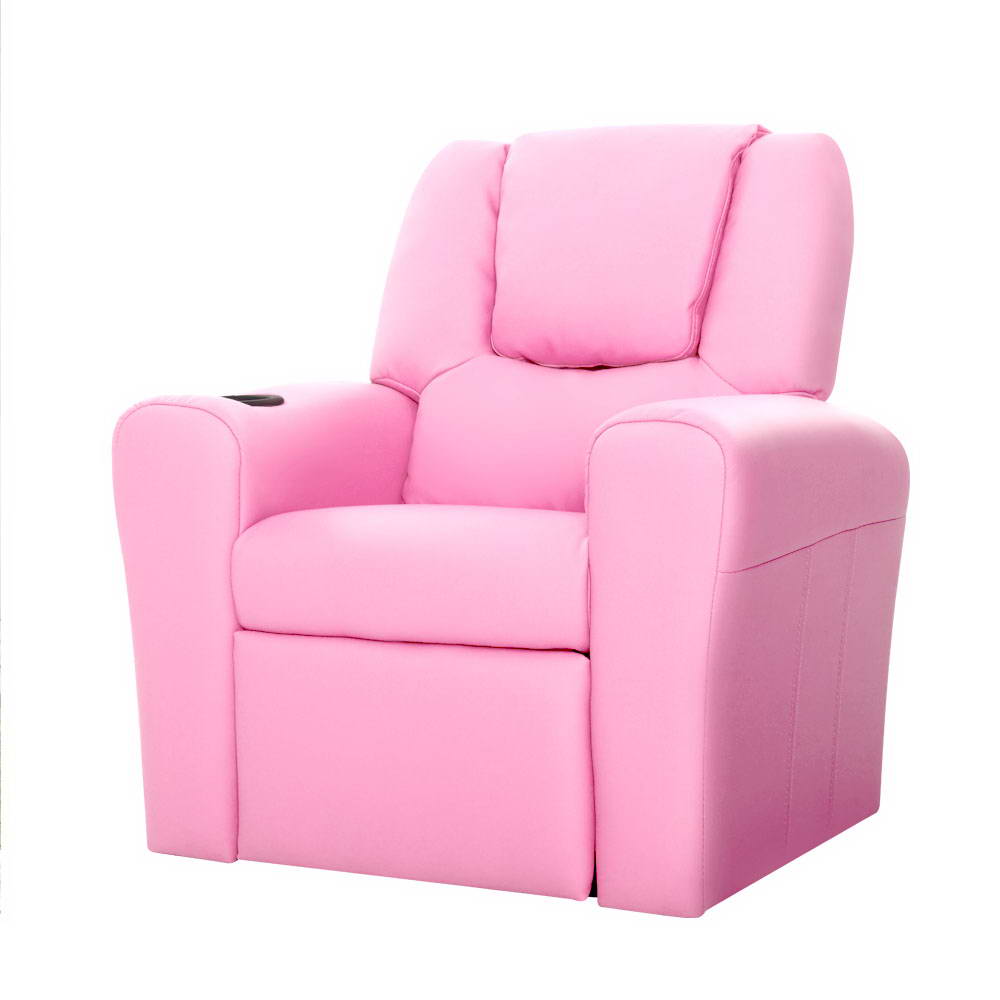 Kids Recliner Chair Pink PU Leather Sofa Lounge Couch Children Armchair - Baby & Kids > Kid's Furniture - Rivercity House & Home Co. (ABN 18 642 972 209) - Affordable Modern Furniture Australia