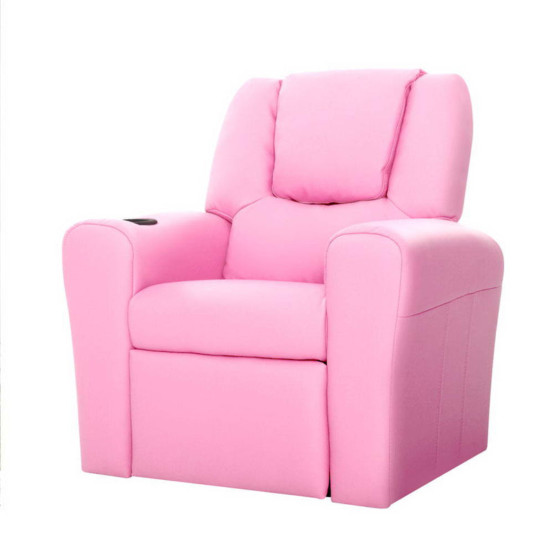 Kids Recliner Chair Pink PU Leather Sofa Lounge Couch Children Armchair - Baby & Kids > Kid's Furniture - Rivercity House & Home Co. (ABN 18 642 972 209) - Affordable Modern Furniture Australia
