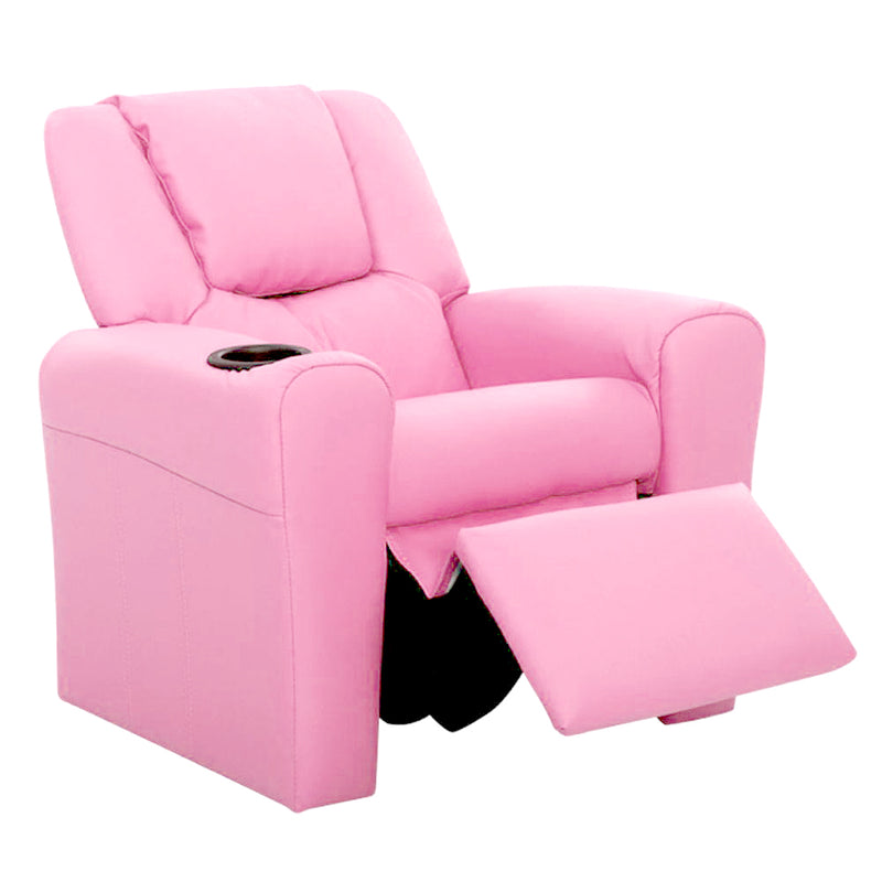 Kids Recliner Chair Pink PU Leather Sofa Lounge Couch Children Armchair - Baby & Kids > Kid's Furniture - Rivercity House & Home Co. (ABN 18 642 972 209) - Affordable Modern Furniture Australia