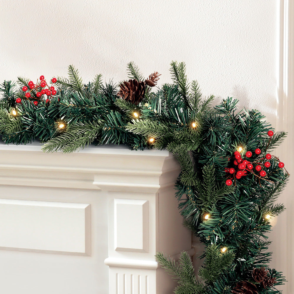 2.4M Christmas Garland with Ornament Warm Lights - Occasions > Christmas - Rivercity House & Home Co. (ABN 18 642 972 209) - Affordable Modern Furniture Australia