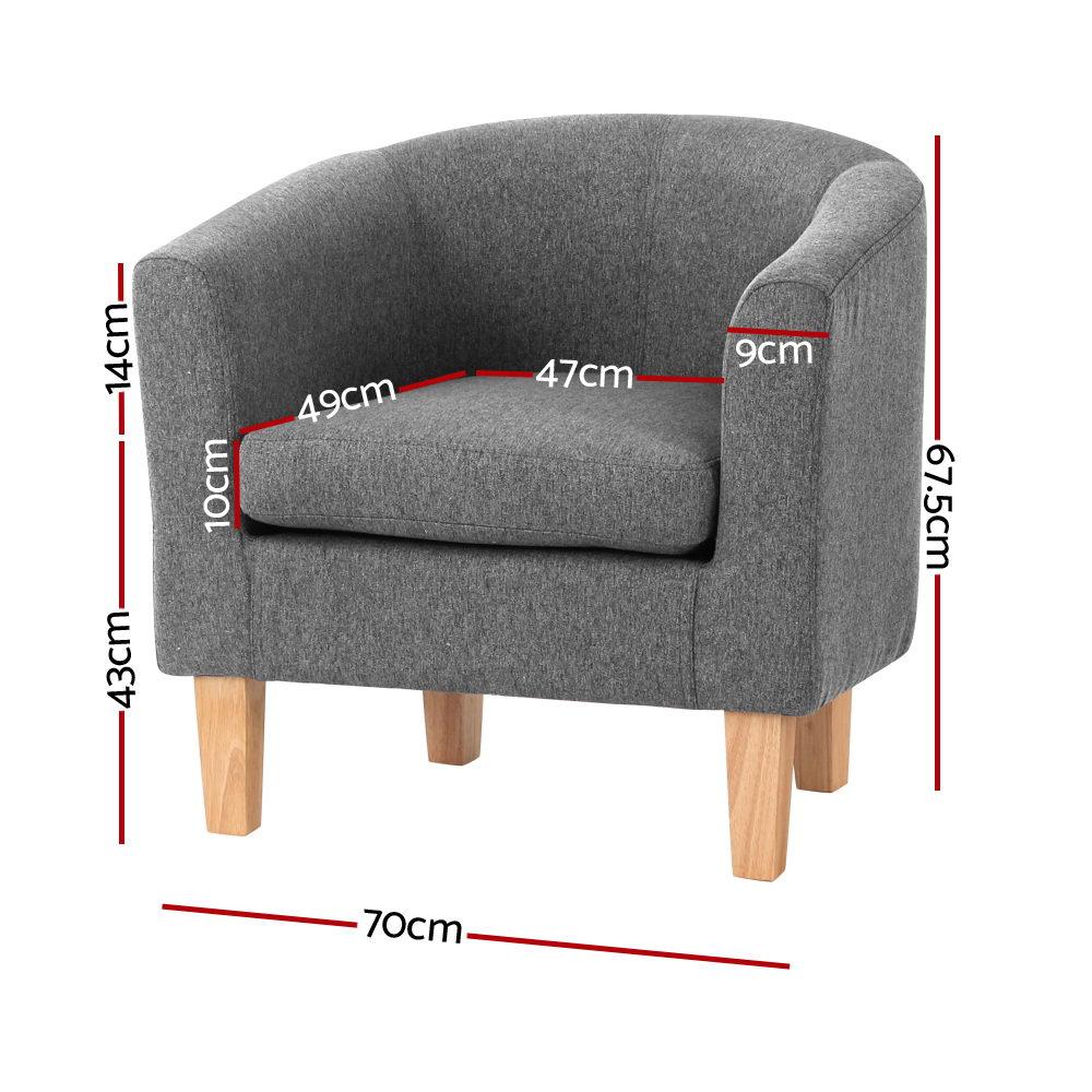 Abby Fabric Armchair - Grey - Rivercity House & Home Co. (ABN 18 642 972 209) - Affordable Modern Furniture Australia
