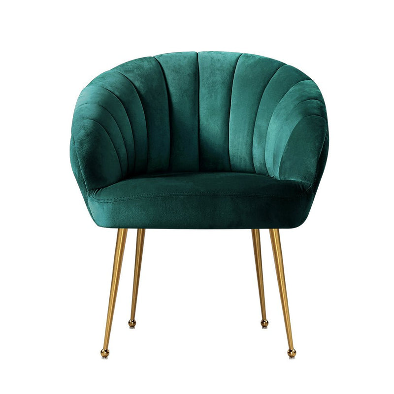 Accent Velvet Armchair Lounge Chair Green - Rivercity House & Home Co. (ABN 18 642 972 209) - Affordable Modern Furniture Australia