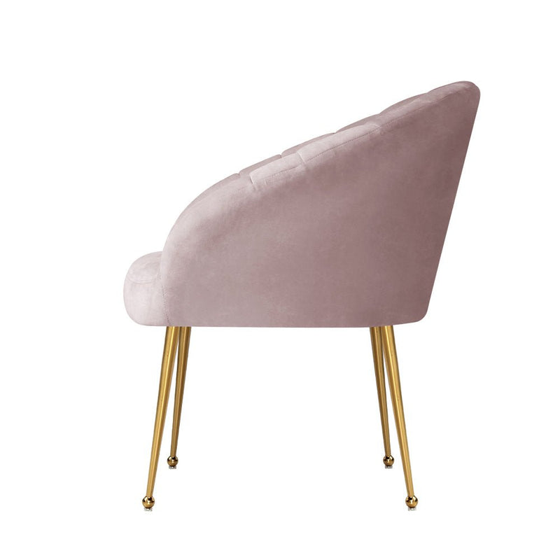 Accent Velvet Armchair Lounge Chair Pink - Rivercity House & Home Co. (ABN 18 642 972 209) - Affordable Modern Furniture Australia