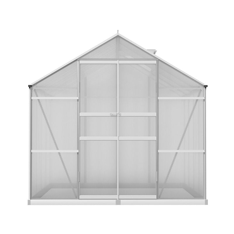 Aluminium Greenhouse Green House Polycarbonate Garden Shed 2.4x2.5M - Home & Garden > Green Houses - Rivercity House & Home Co. (ABN 18 642 972 209) - Affordable Modern Furniture Australia