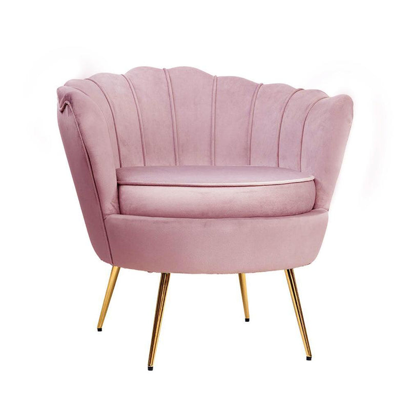 Armchair Lounge Chair Accent Armchairs Retro Single Sofa Velvet Pink - Rivercity House & Home Co. (ABN 18 642 972 209) - Affordable Modern Furniture Australia