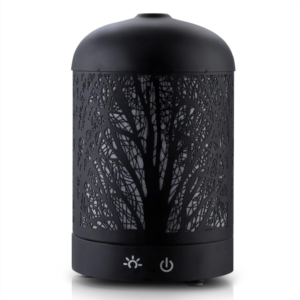 Aroma Diffuser Aromatherapy LED Night Light Iron Air Humidifier Black Forrest Pattern 160ml - Rivercity House & Home Co. (ABN 18 642 972 209) - Affordable Modern Furniture Australia