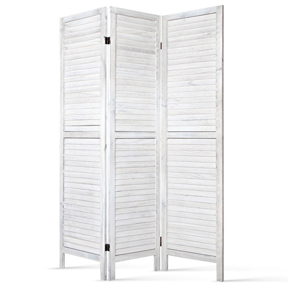 3 Panel Room Divider Screen Privacy Wood Dividers Timber Stand White - Furniture > Living Room - Rivercity House & Home Co. (ABN 18 642 972 209) - Affordable Modern Furniture Australia