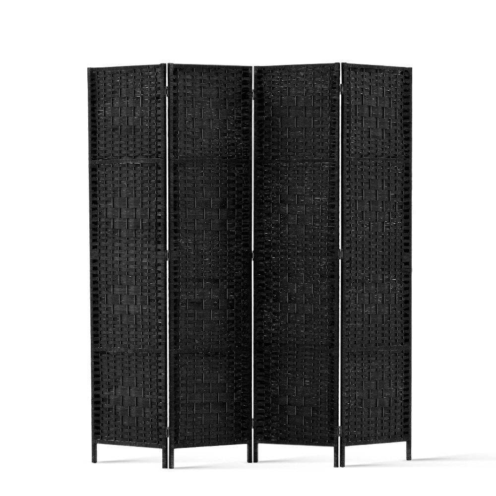 4 Panel Room Divider Screen Privacy Timber Foldable Dividers Stand Black - Furniture > Living Room - Rivercity House & Home Co. (ABN 18 642 972 209) - Affordable Modern Furniture Australia