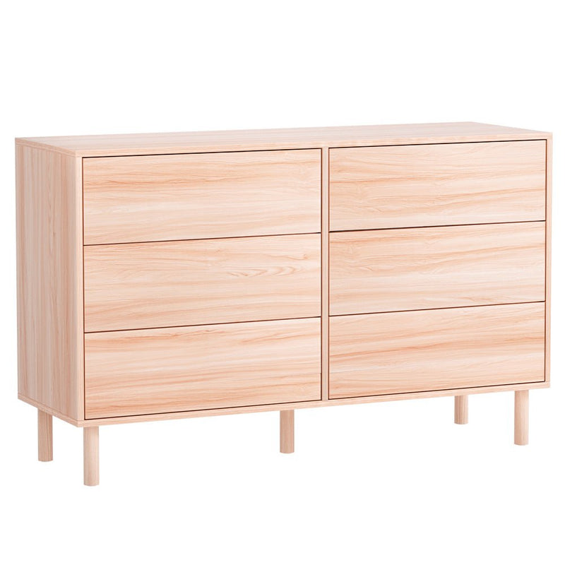 6 Drawer Lowboy Storage Dresser Pine - Furniture > Bedroom - Rivercity House & Home Co. (ABN 18 642 972 209) - Affordable Modern Furniture Australia