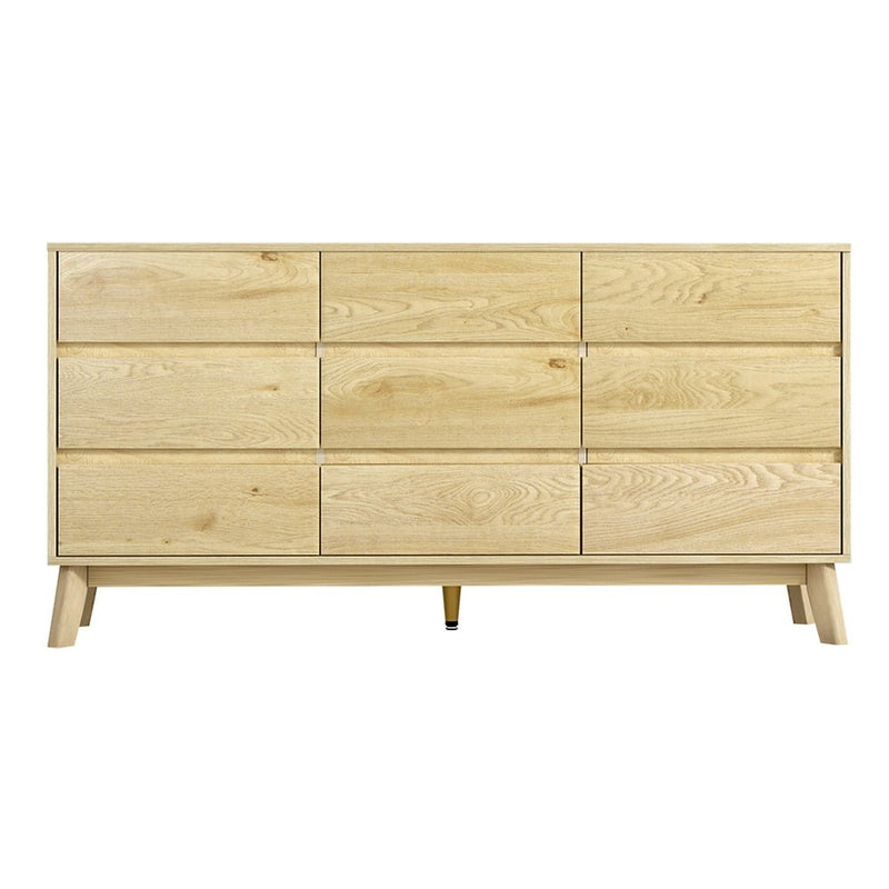 9 Drawer Lowboy Storage Dresser Oak - Furniture > Bedroom - Rivercity House & Home Co. (ABN 18 642 972 209) - Affordable Modern Furniture Australia