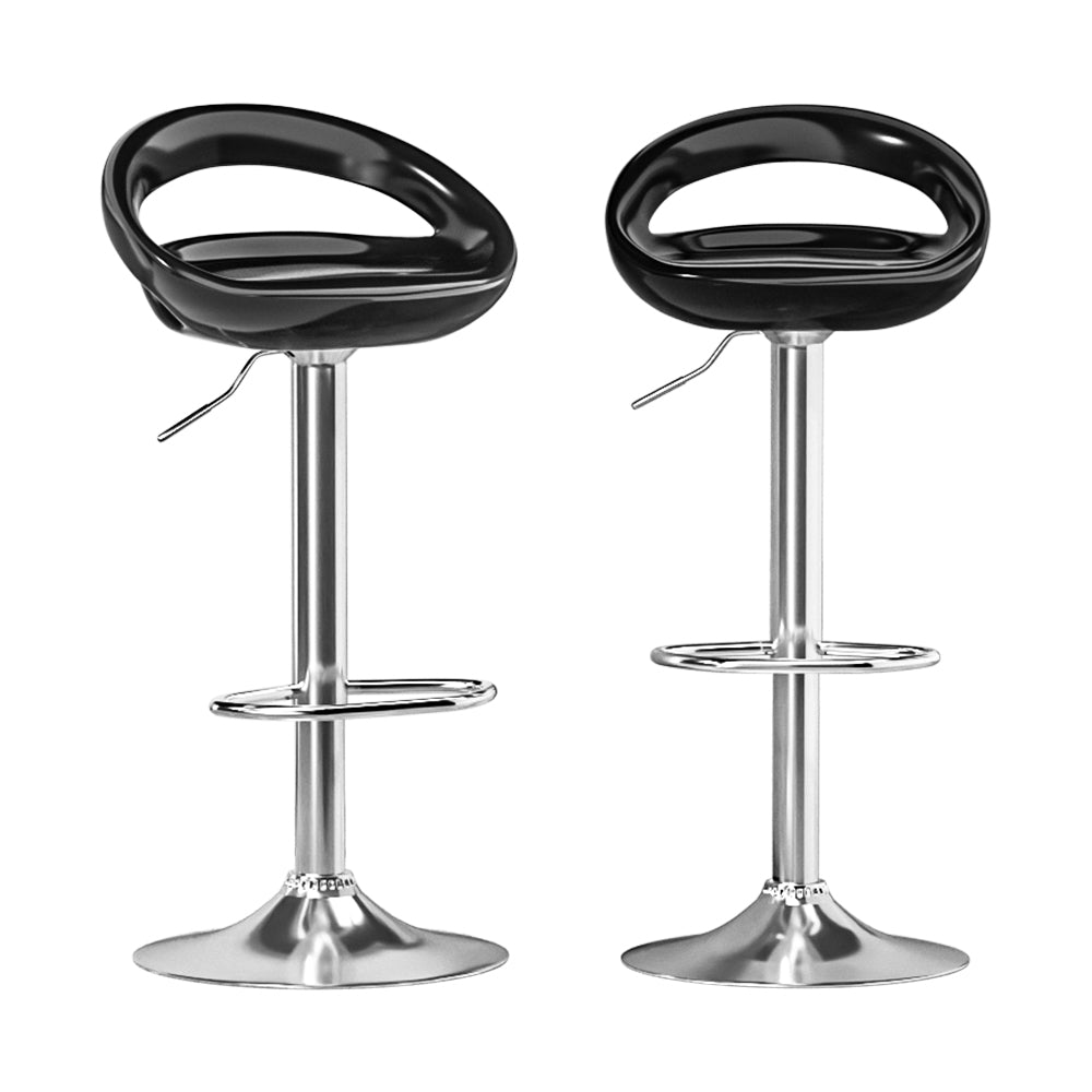 2 x Classic Style Gas Lift Bar Stools Black - Furniture > Bar Stools & Chairs - Rivercity House & Home Co. (ABN 18 642 972 209) - Affordable Modern Furniture Australia