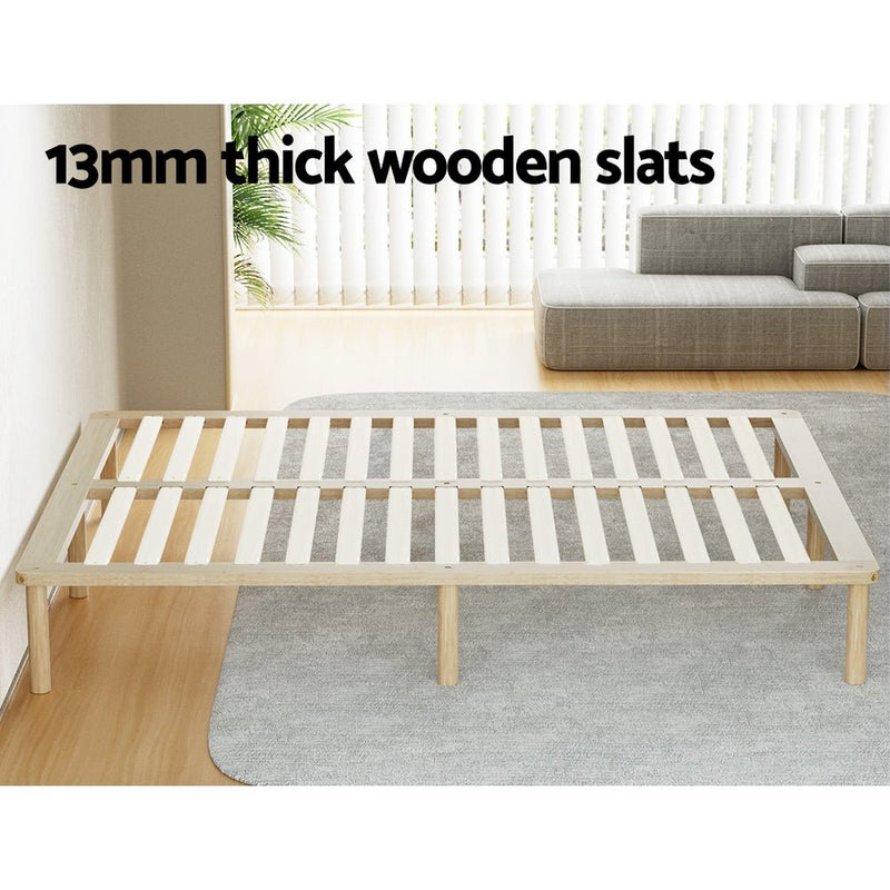 Amba Minimalist Double Wooden Bed Frame Pine - Furniture > Bedroom - Rivercity House & Home Co. (ABN 18 642 972 209) - Affordable Modern Furniture Australia