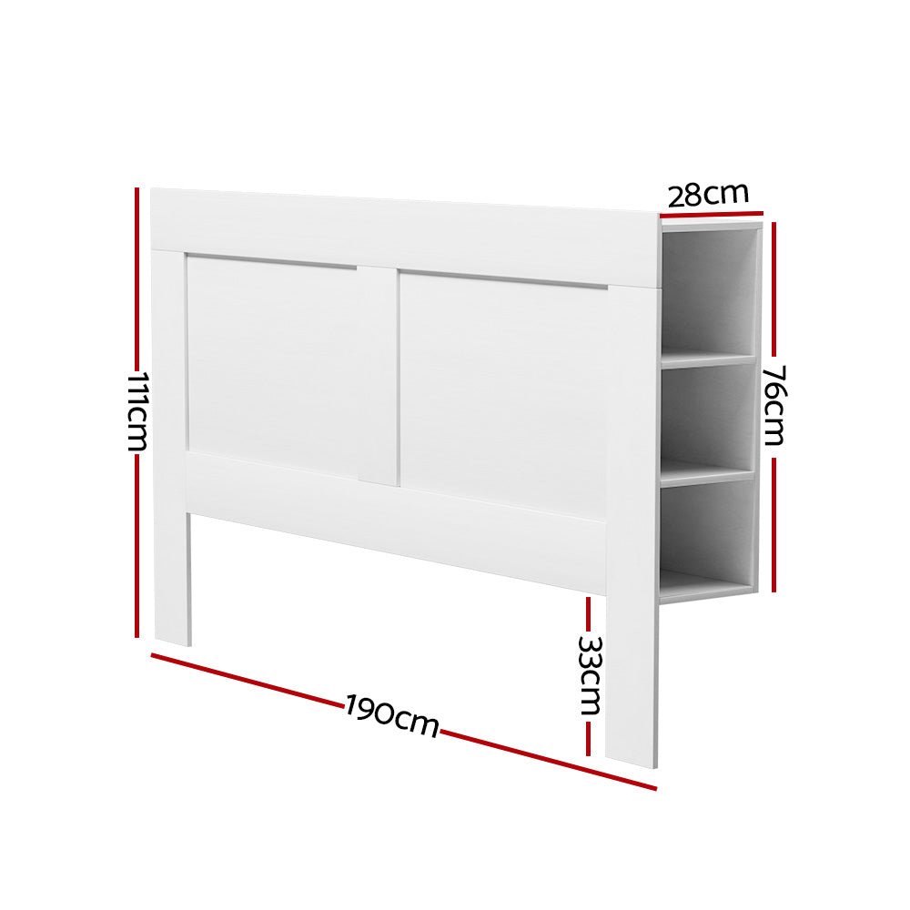 King Size | Cabi Bed Head with Shelves Headboard White - Furniture > Bedroom - Rivercity House & Home Co. (ABN 18 642 972 209) - Affordable Modern Furniture Australia