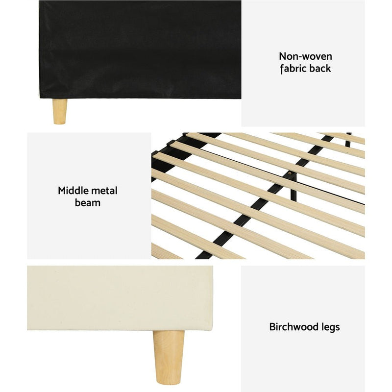 Ella Arched Single Bed Frame Cream Velvet - Furniture > Bedroom - Rivercity House & Home Co. (ABN 18 642 972 209) - Affordable Modern Furniture Australia
